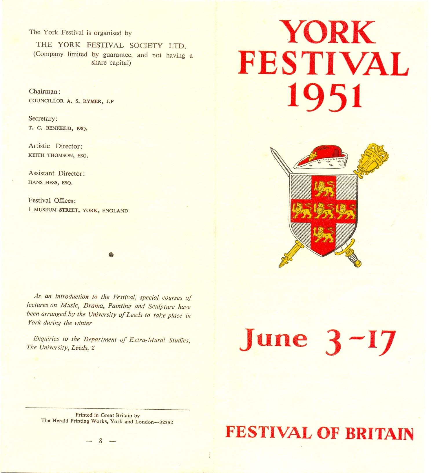 1950 Festival Advance Leaflet